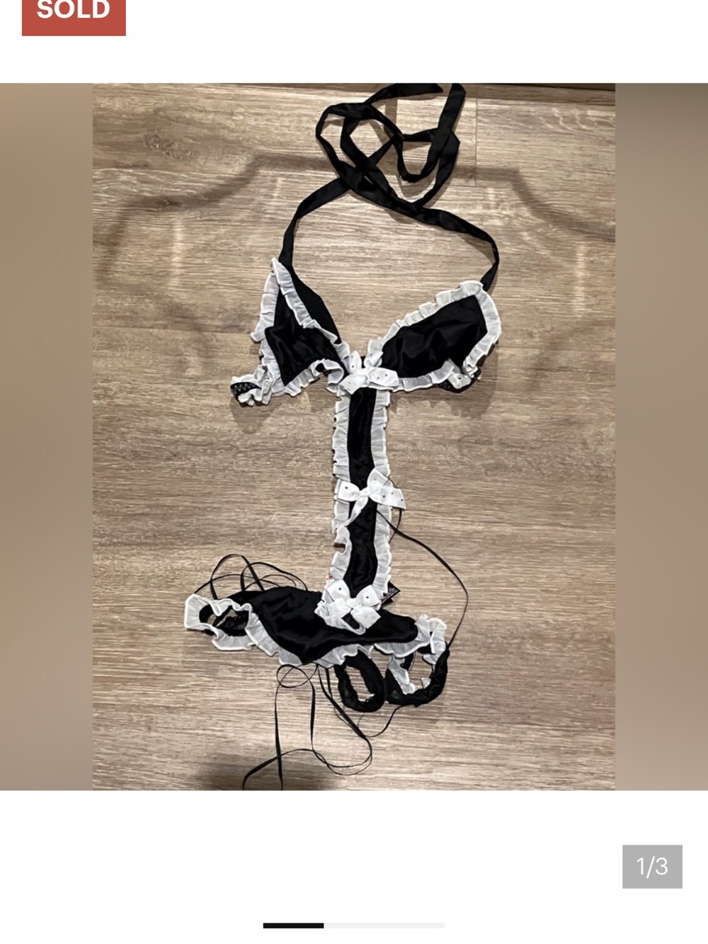 ISO: Victorias Secret Black & White Ruffle Lingerie Set